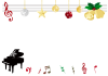 ピアノとクリスマスのフレーム【【透過PNG】