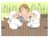 （透過PNG）カウンターで歌う羊たち
