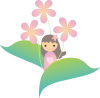 ピンクのお花と女の子