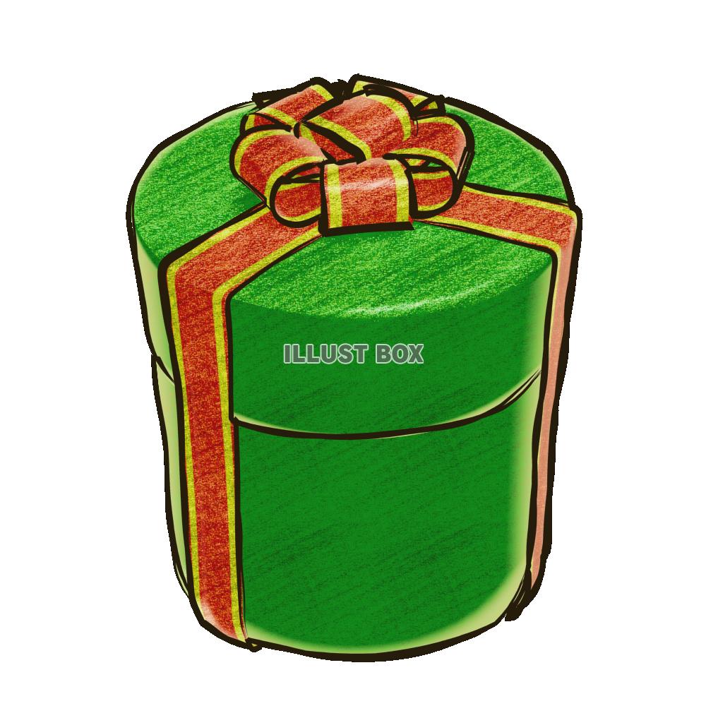 クリスマスのプレゼントボックス・円筒緑Ｂ