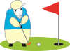 羊のゴルフ（カラー）透過PNG