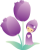 紫のお花と女の子