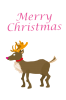 トナカイのクリスマスPNG素材