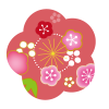 年賀状　梅の花イラスト【透過PNG】