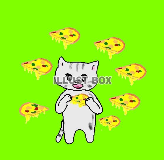 ピザを食べたい・・ねこまる【透過】PNG