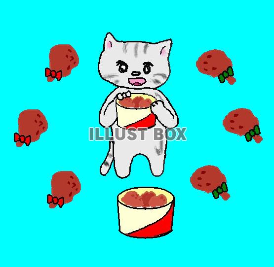 無料イラスト ケンタッキー フライド チキン ねこまる 透過 Png