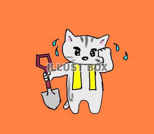 ねこまる・・良く働いてます【透過】PNG