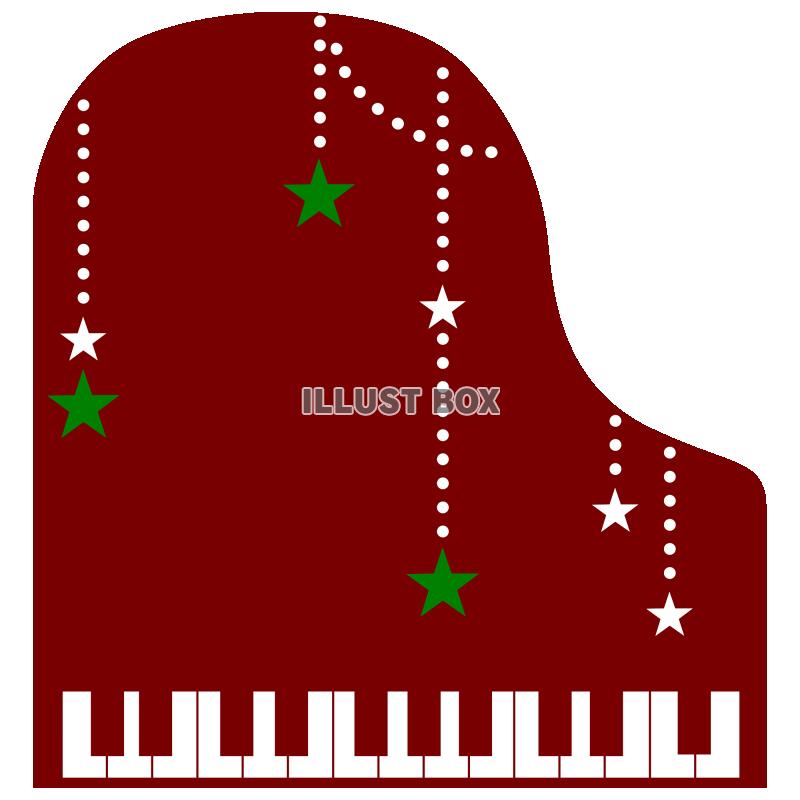 クリスマスカラーの星とピアノ