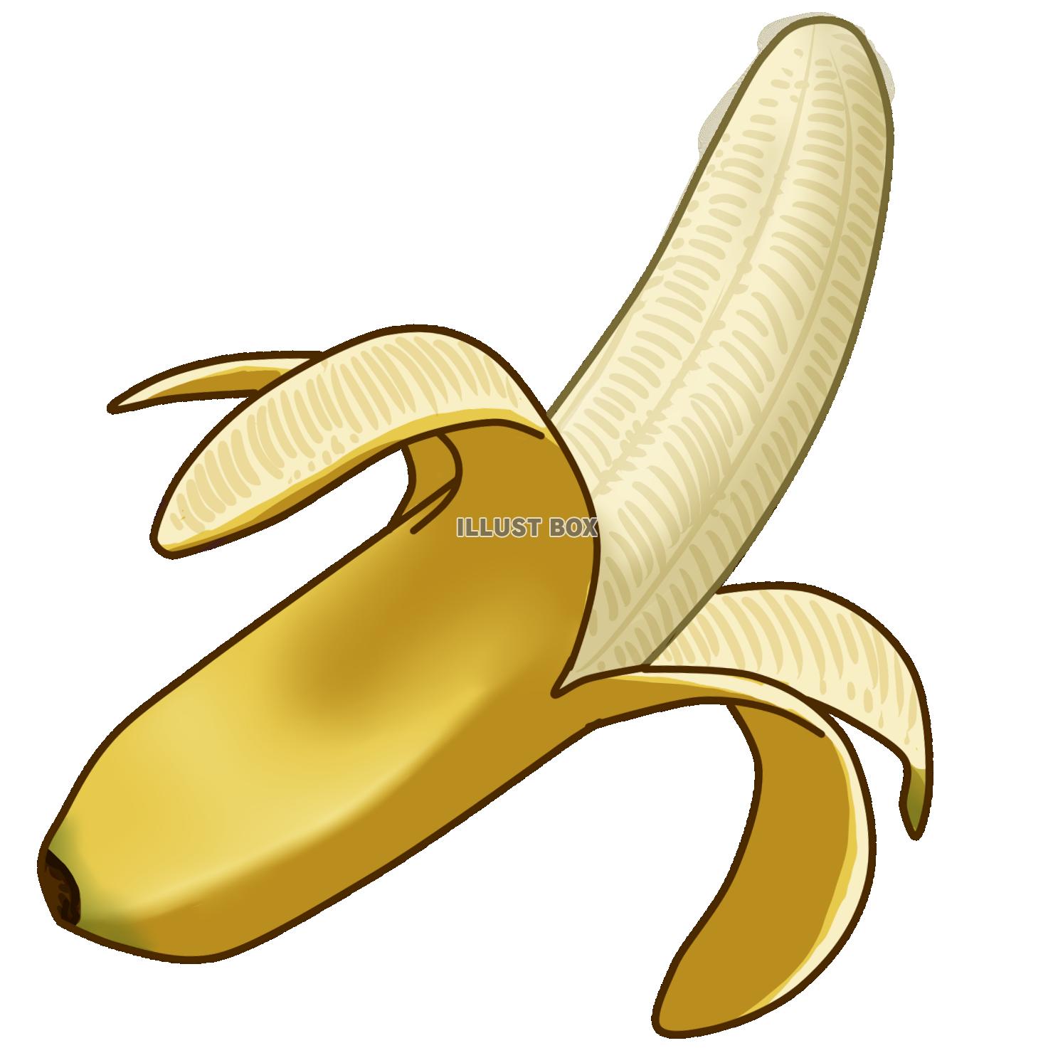 無料イラスト 皮むきバナナ