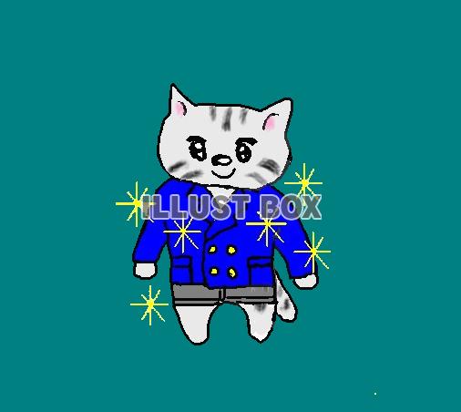 ねこまる一丁前の格好【透過】PNG