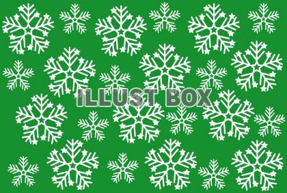 クリスマスに使える雪の結晶の壁紙　緑