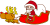 そりに乗ったサンタクロース【透過PNG】
