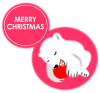 【透過png】シロクマクリスマスイラスト6