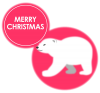 【透過png】シロクマクリスマスイラスト4