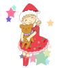 クリスマスを楽しむ女の子 《透過PNG》