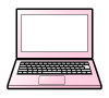 ノートパソコン　ピンク2　(透過PNG)
