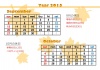 2015年9～10月2か月毎横型のカレンダー