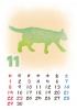 【2015カレンダー】消しゴムハンコ猫　11月