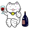 ワインを飲む猫