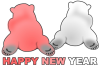 【透過png】紅白くま年賀状用素材8