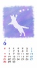 【iPhone6用　カレンダー】猫シルエットパステル調　6月