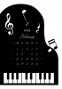2015年2月縦型カレンダー 3 　ピアノ