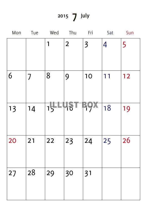 2015年7月縦型カレンダー7