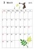 葉っぱと小人のカレンダー3月