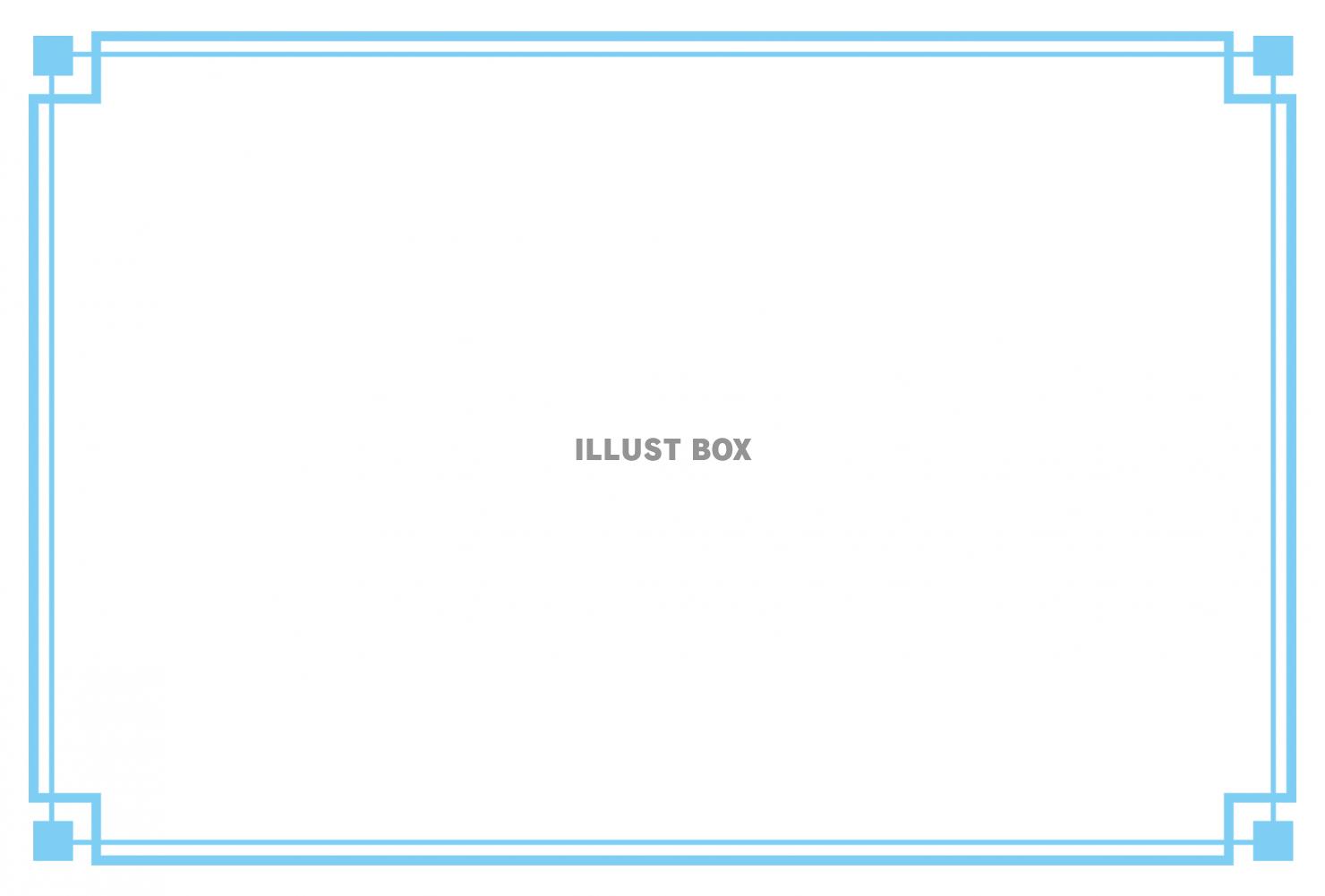 シンプル飾り枠「交差」／アクア