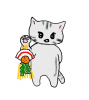 ねこまる・・正月飾り【透過】PNG