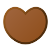 ハート形のチョコレート（ブラック）　(透過PNG)