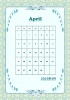 2015年4月1か月毎縦型のカレンダー：エレガント調