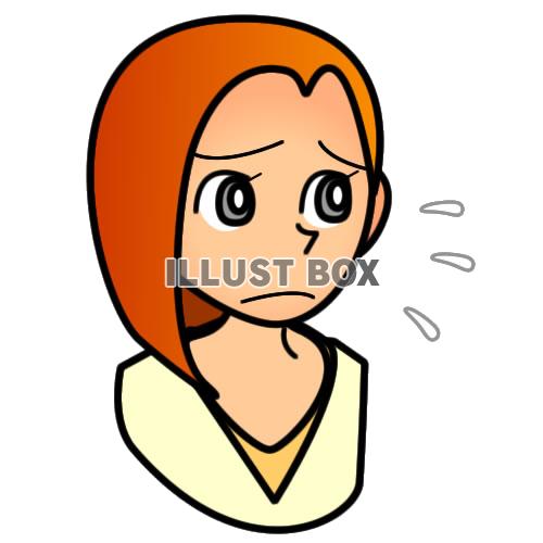 【透過png】困った顔の女性9