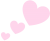 ３つのハート【透過PNG】