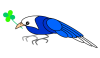 【透過png】青い鳥と四つ葉のクローバー10