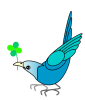 【透過png】青い鳥と四つ葉のクローバー7