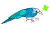 【透過png】青い鳥と四つ葉のクローバー6