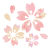 桜の花3つ　透過PNG