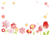 赤いお花の庭　透過PNG