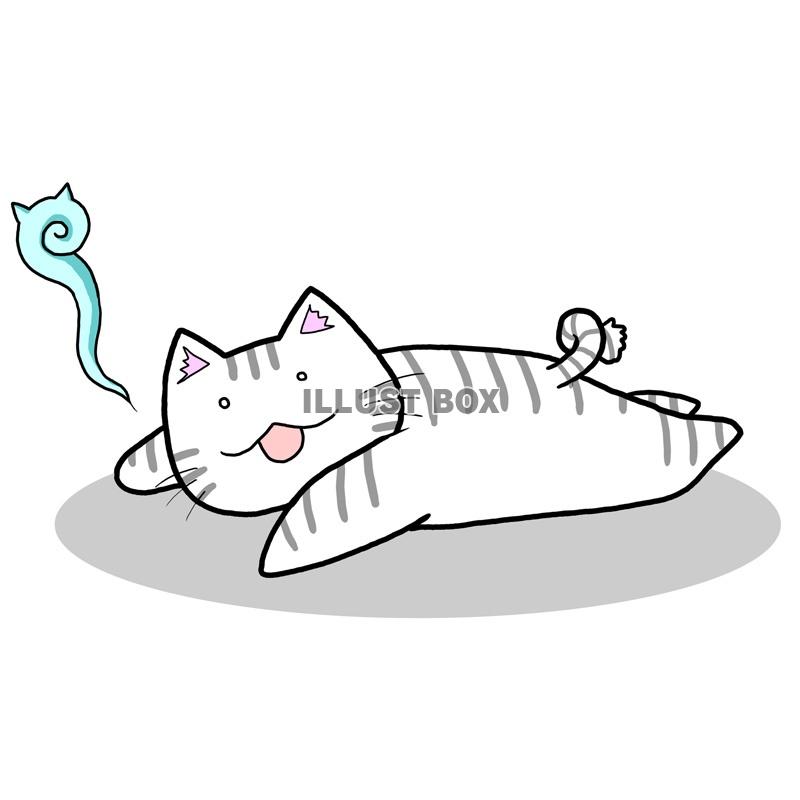 無料イラスト 疲労困憊の猫