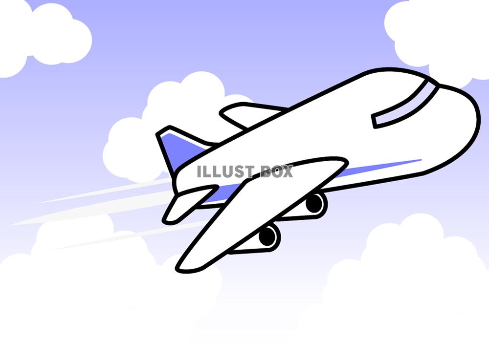 シンプルな飛行機（空の背景付き）