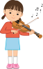 バイオリンを弾く女の子　透過png