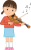 バイオリンを弾く女の子　透過png