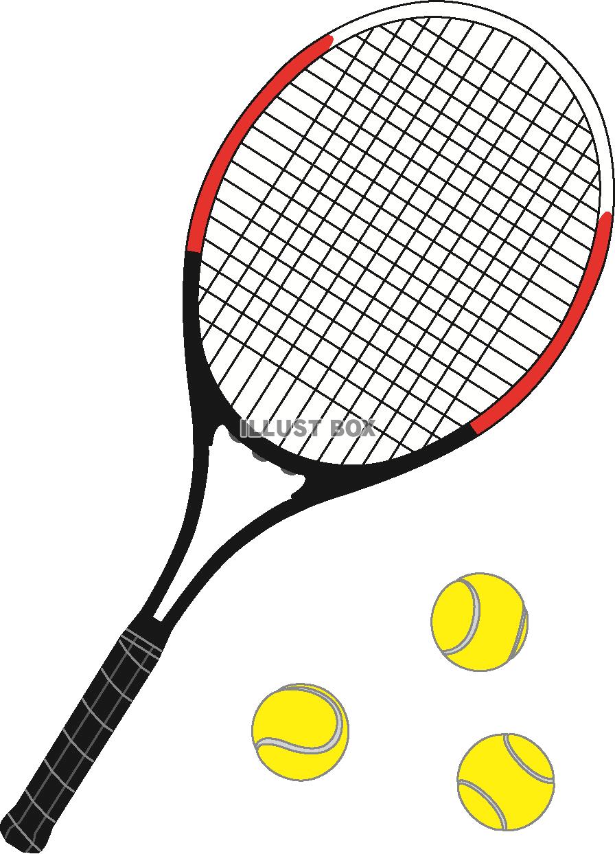 無料イラスト テニスラケットとボール カラー 透過png