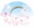 青空にかかる虹と桜の花のイラスト【透過PNG】