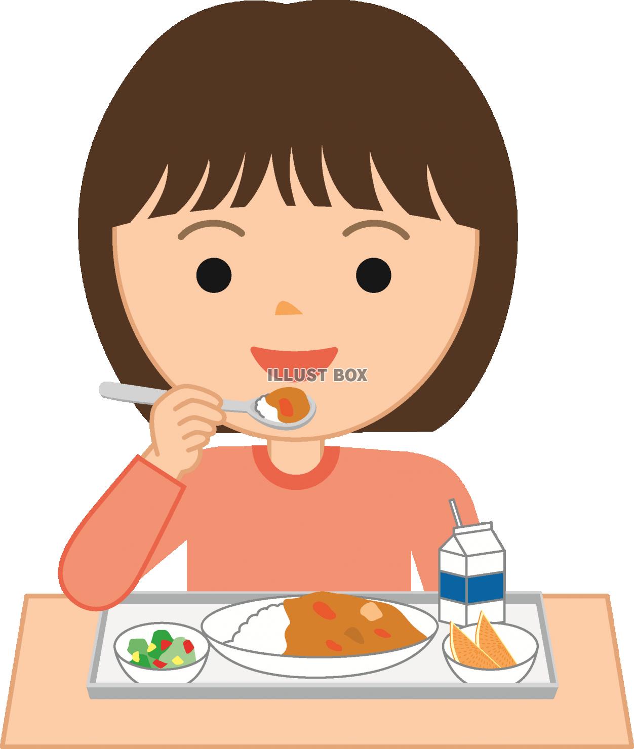 無料イラスト 給食の時間４ 透過png