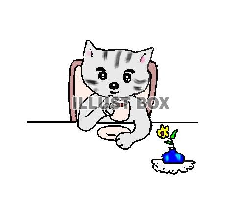 ねこまる・・・コーヒーを飲む【透過】PNG