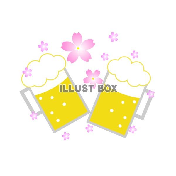 桜とビール