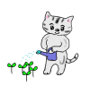 ねこまる・・・植物を育てる【透過】PNG