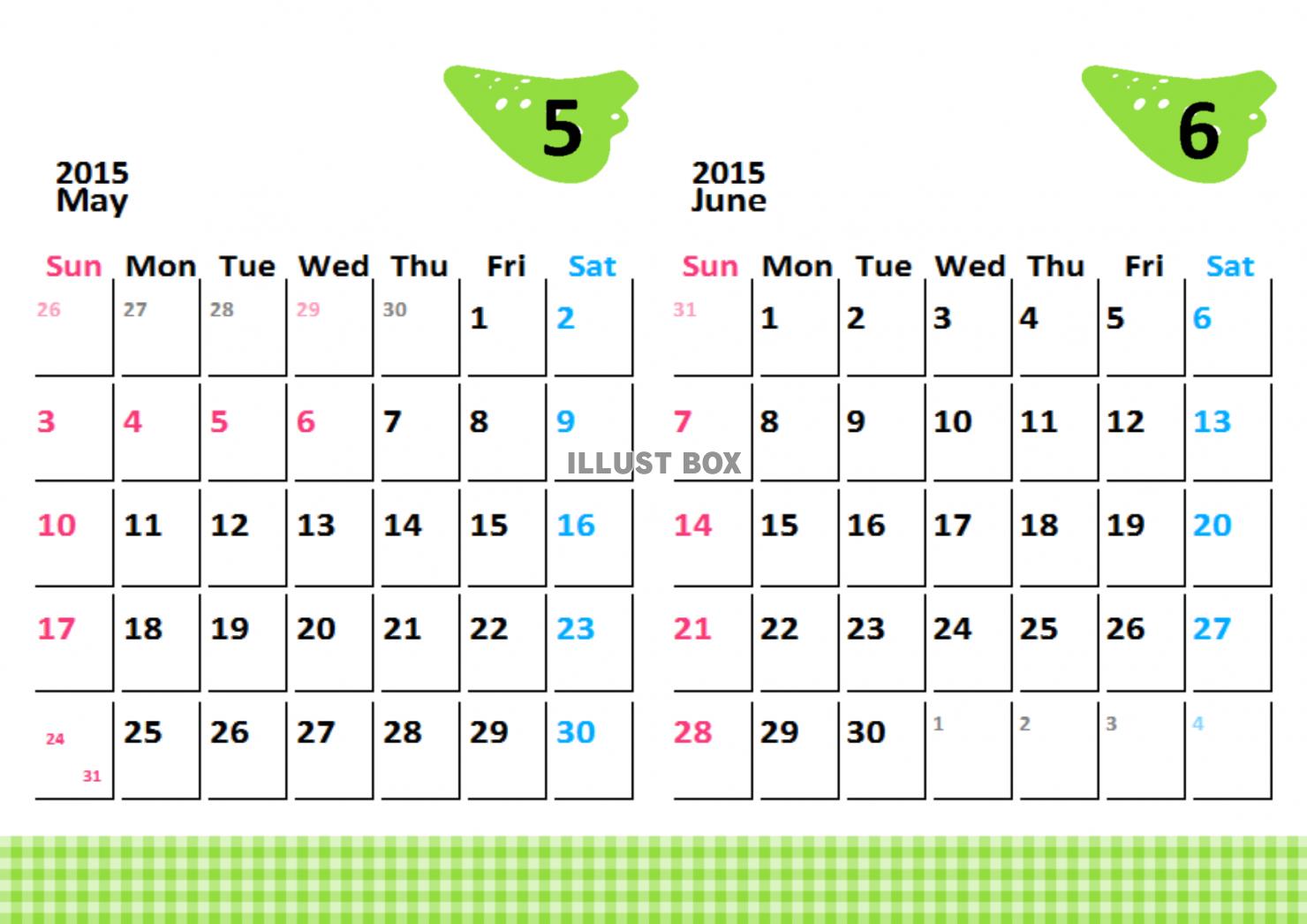 オカリナカレンダー　2015年５・６月分